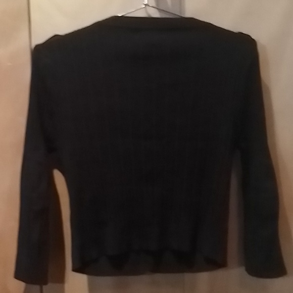 Girl's button front cardigan w/4 real pockets, elbow patches in black,sz L - Picture 4 of 4